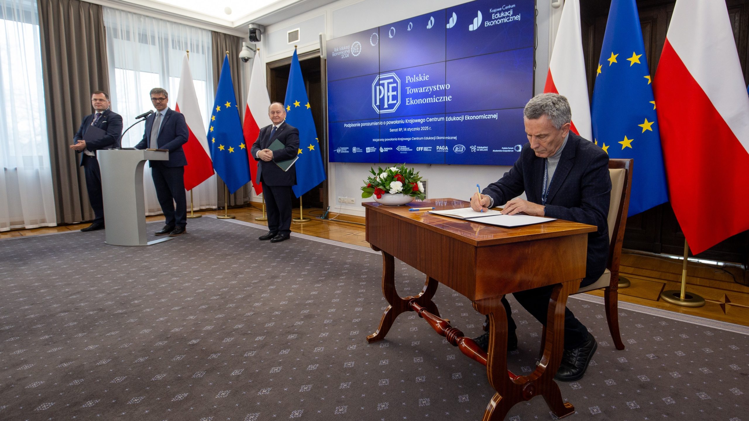 Konferencja „Rok Edukacji Ekonomicznej 2024: efekty – wyzwania – rekomendacje” - 14 stycznia 2025 r., Warszawa, Senat RP - prof. dr hab. Marian Gorynia, Prezes Zarządu Krajowego, Polskie Towarzystwo Ekonomiczne