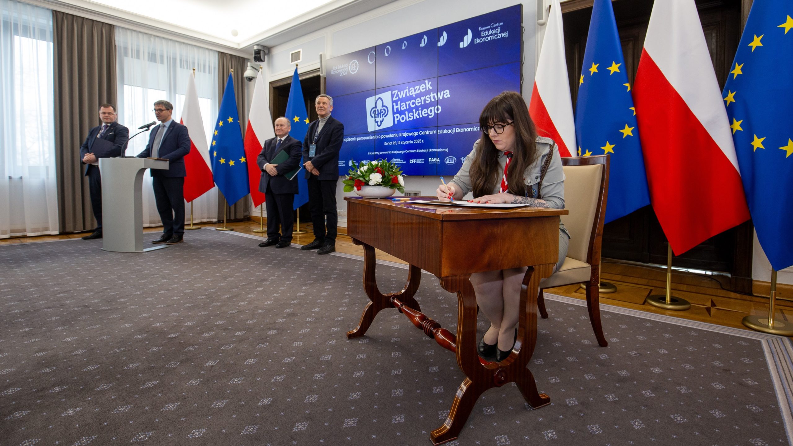 Konferencja „Rok Edukacji Ekonomicznej 2024: efekty – wyzwania – rekomendacje” - 14 stycznia 2025 r., Warszawa, Senat RP - hm. Martyna Kowacka, Naczelniczka ZHP, Związek Harcerstwa Polskiego