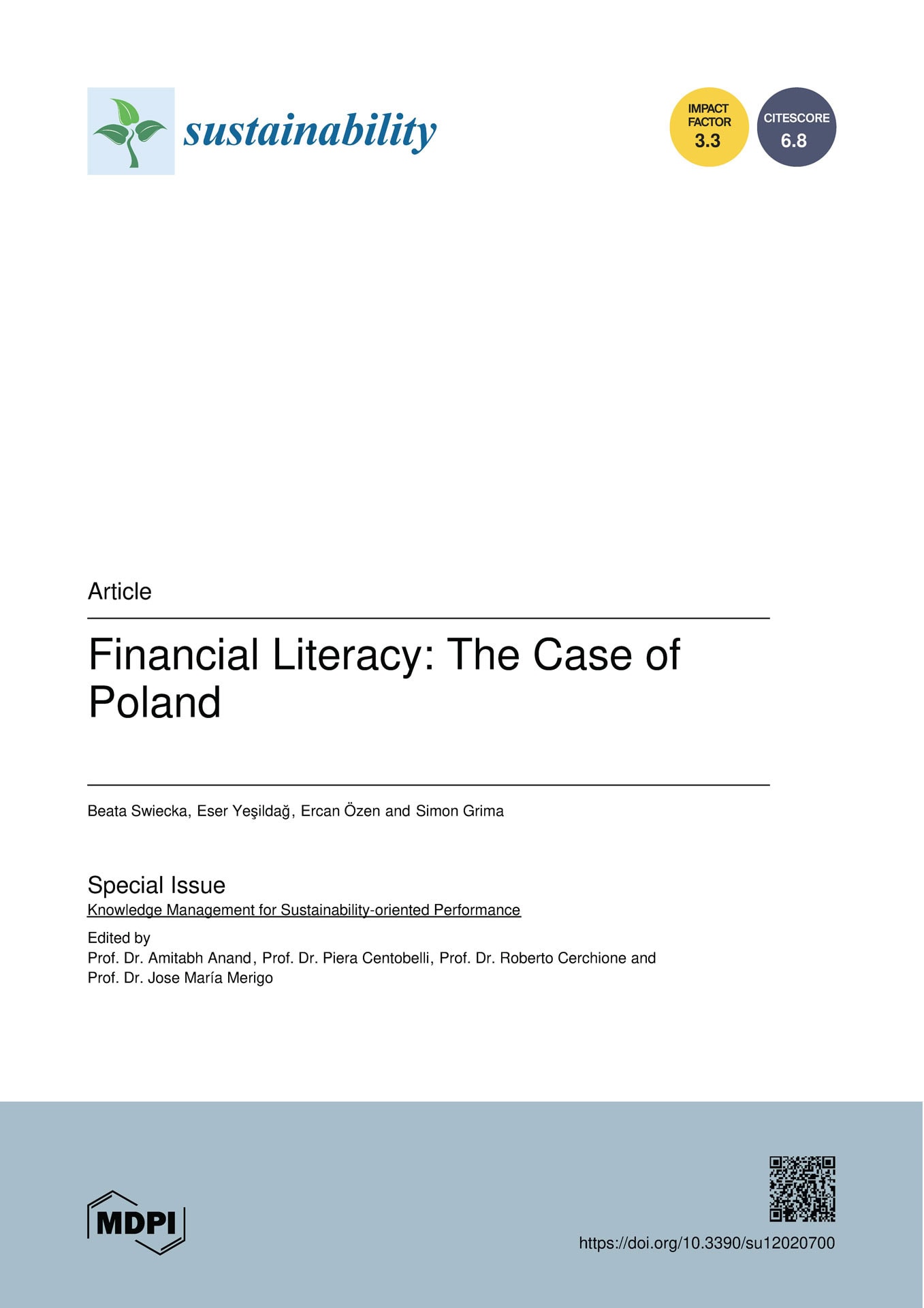Wiedza finansowa: przypadek Polski / Financial literacy: The case of Poland